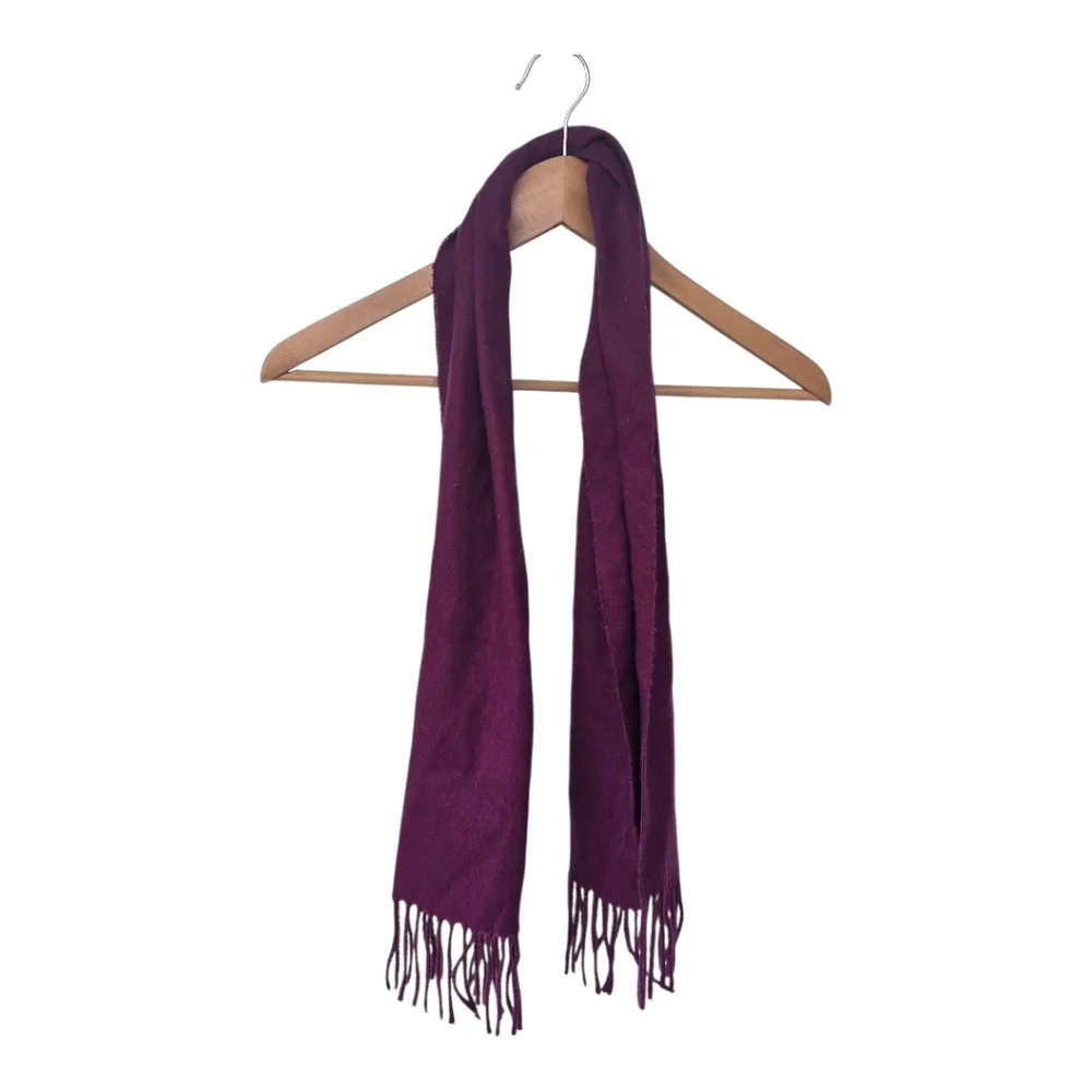 Christian Dior Women Elegant Purple Shawl Scarf Fringe Luxury